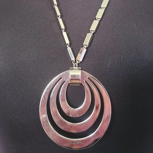 VINTAGE | 1970s Modernist Silver Pendant Necklace